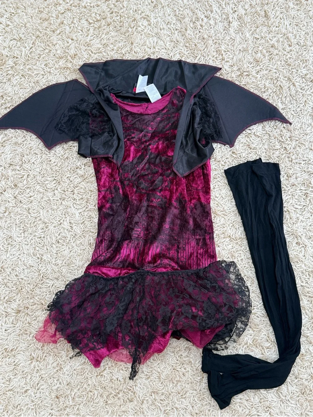Girls Bat‑Wing Halloween Costume – Size 10–12